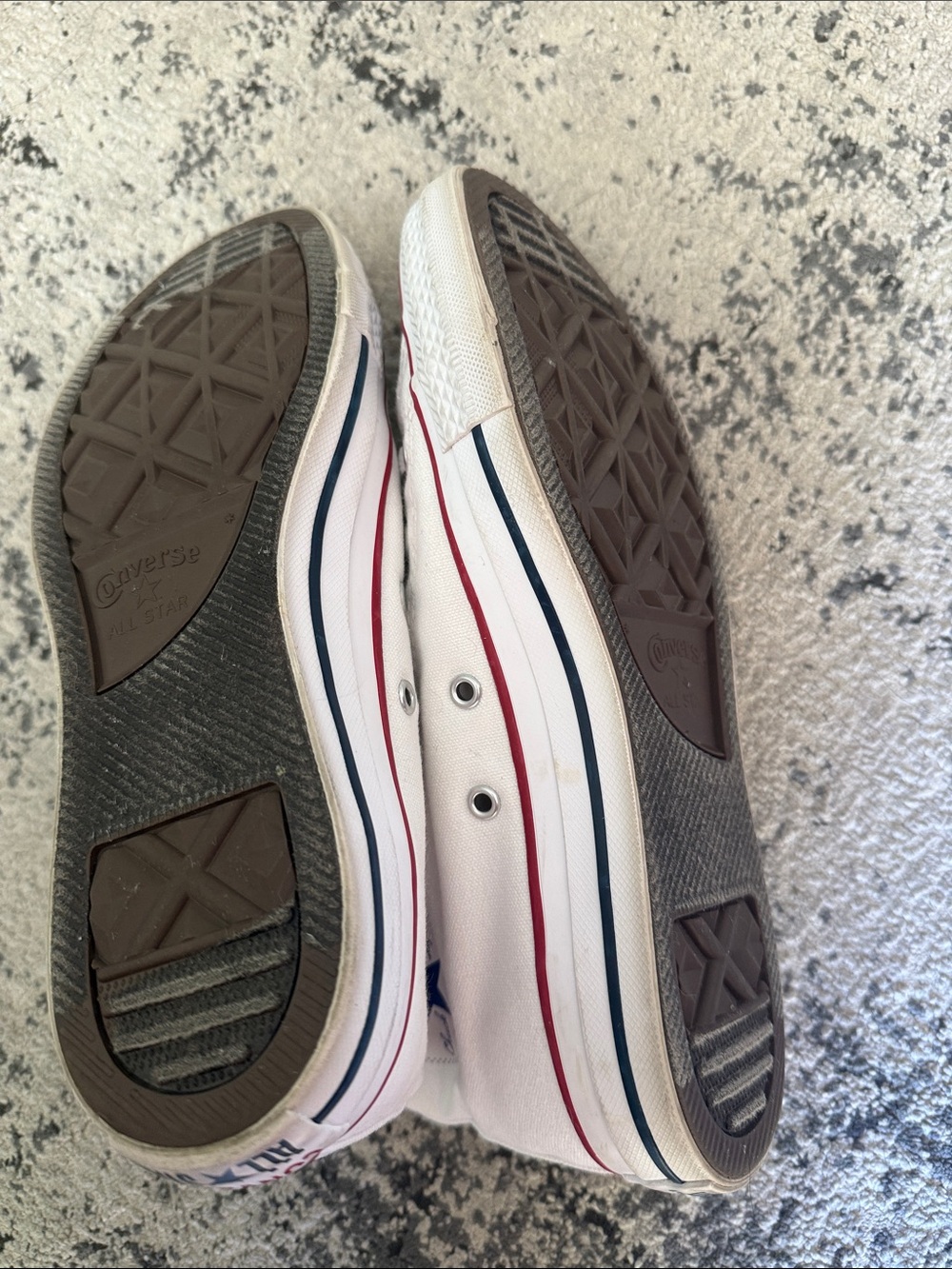 Women's White High-Top Canvas Sneakers with Red Trim - Picture 6 of 8